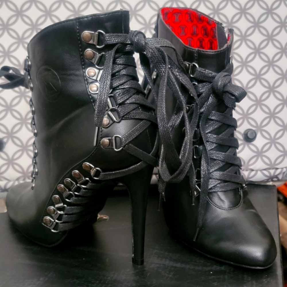 Her Universe Marvel Black Widow Stiletto Heel Pump Bootie